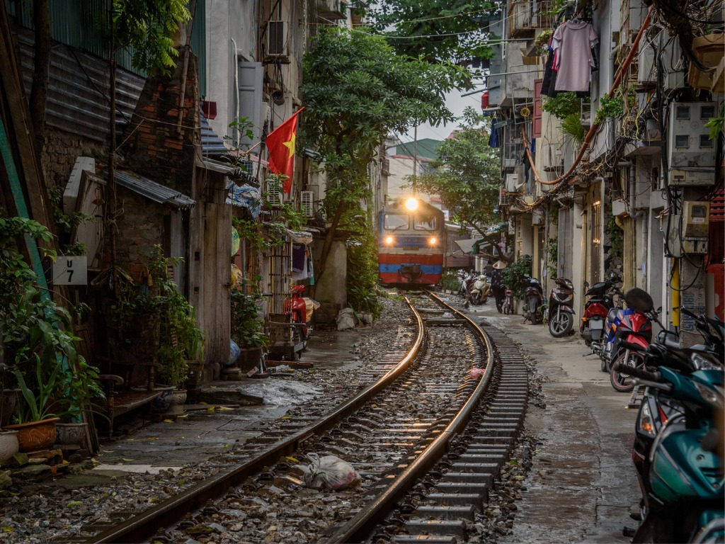 Train street at hanoi in Vietnam