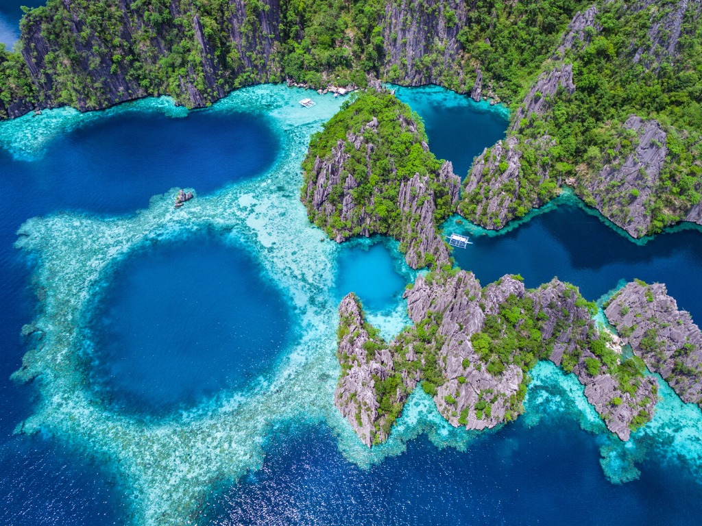 The aerial view of palawan island in Phillipines